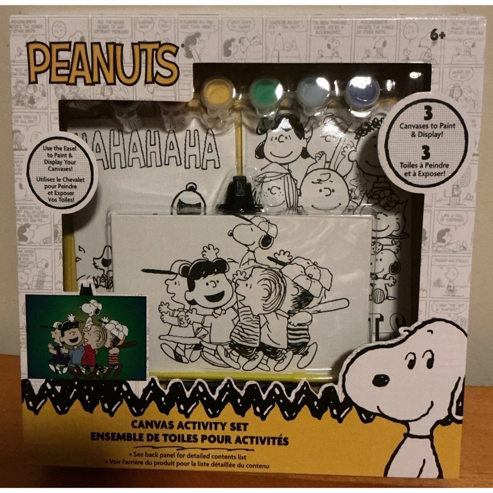 Peanuts Canvas Activity Set, 3 Canvases To Paint And Display. New In Box